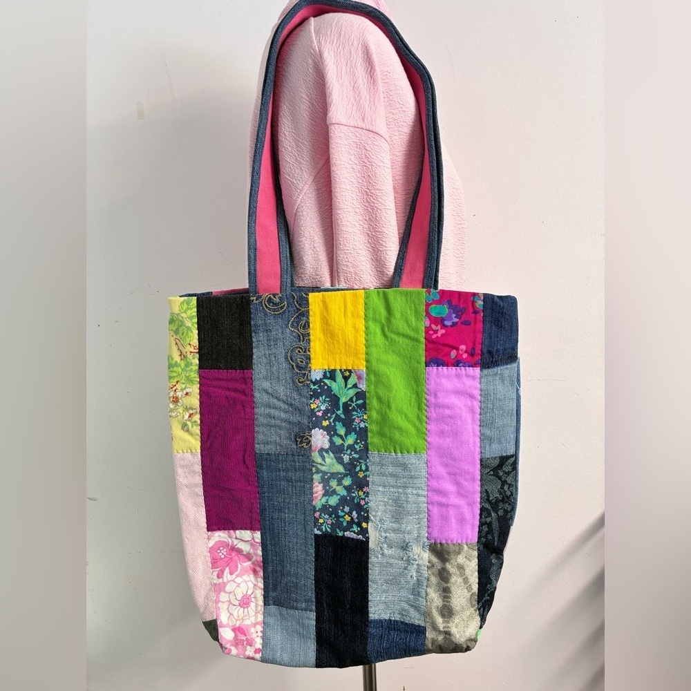 Handmade/Upcycled Shoulder Bag/Tote, Multicolored, 15 1/2”x 16 1/2”